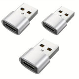 3-Pack USB to USB C Adapter, USB C Female to USB Male Super Fast Charging and OTG Converter Compatible with iPhone 15/14/13/12 P