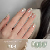 1-9pcs TC Flow Light White Cat Eye Gel Nail Polish Ultra Shine Soak Off UV Gel Mirror Glass Cat Magnet Gel Varnish Nail Supplies