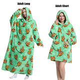 Women Plush Fleece Blanket Men Warm Thick Hoodies Adult Giant TV Blanlets with Sleeves Super Long Cold-proof Homewear Pajamas