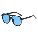 Hiking Classic Oversized Pilot Anti Light Glasses Women Vintage Double Bridge Big Oval Sun Shades Unisex Yellow Lens Eyewear
