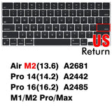Keyboard Cover For Macbook Air 13 M2 Pro 13 M1 Pro 14 16 Max Silicone Protector Skin Case A2337 A2338 A2442 A2779 A2681 A2485