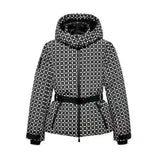 Women's Winter Hooded High Waist Padded Sport Parkas Coats with Belt Female Elegant Thick Warm Pockets Windproof Skiing Jackets