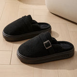 Luxury Plush Platform Slippers for Warm Indoor Comfort
