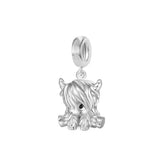 Fashionable 925 Sterling Silver Highland Cow Animal Pendant Suitable for Bracelets, Necklaces, DIY Women's Jewelry Accessories