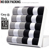 HSS 5/10 Pairs Men's Cotton Blend Socks Black Business Men Socks Soft Breathable Summer Winter for Male Socks Plus Size (6.5-14)