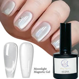 8ml Moonlight Cat Magnetic Nail Gel Polish Glitter Pink Silver Semi Permanent French Style Nail Art UV/LED Gel Varnish
