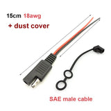 DIY SAE 12V 18AWG 15CM Power Automotive Extension Cable Male Female Plug Wire Connector Cable