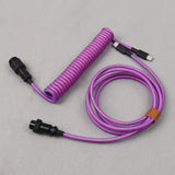 Mechanical Keyboard Type C to C End Coiled Cables with Detachable Aviator Connector Gaming Keyboard Wire