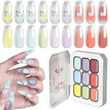 LIMEGIRL 7in1 Nail Gradient Painting Gel Long-lasting Nail Gel Polish Hybrid Color Nail Art Design High Texture Gradient Gel
