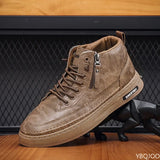 Men's shoes Spring Autumn new high top casual board shoes trend versatile black sports casual simple comfortable shoes for men