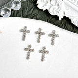 20PCS 3D Light Luxury Classic Cross Nail Charms Creative Exquisite Retro Alloy Cross Nail Art Decorations for DIY Cool Manicure
