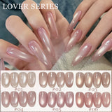 1-12pcs WS Hot Style Non-gray Universal White Cat Eye Gel Nail Polish Super Flash White Glass Bead Nail Art Nail Suppies