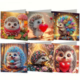 6-Piece/Set DIY Diamond Painting Kit Birthday Card Kit, Unique Flower Pattern Design, Rhinestone Diamond Painting Art Mosaic Pos