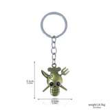 One Piece Luffy Straw Hat Keychain Rotatable Zoro Skull Metal Pendant Role-Playing Decorative Accessories Fan Jewelry Gift
