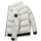 2025 Winter New Solid Color Zipper Down Jacket Thick Cotton Jacket Men Trendy Brand Casual Youth Coat Versatile Comfortable Top