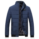Puffer Jacket Mens Fleece Lined Thick Parkas Stand Collar Jacket Men's Coat Winter Warm Thick Coat Quilted Padded Jacket Outwear