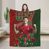 CR7  Football Soccer Blanket Ronaldos Flannel Funny Warm Throw Blanket for Bedding Lounge Decoration