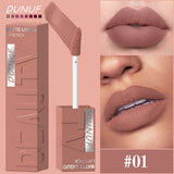 Matte Velvet Lipstick Lip Gloss Waterproof Smooth Long-Lasting Non-sticky Non-transfer Deep Red Nude Y2K Daily&Party Makeup Gift