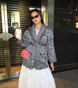 Casual Printed Cardigans Women Tassel Lace Up V-neck Full Sleeve Loose Knit Coat Female 2026 Autumn Fashion Lady Outwears