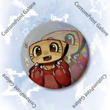 Cute Funny S-Shelly W-Wold Customizable Badge Tinplate Brooch Laser Film Lapel Pin for Decoration Party Small Gifts