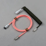 LANO USB-C to Type-C Coiled Cable Gamer Keyboard Custom Coil Type USB C Cable With Detachable Pilot Connector