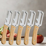 Kitchen Peeler Stainless Steel Vegetable Peeler with Wooden Handle for Peeling and Slicing Fruits and Vegetables Kitchen Tool