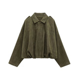 HH Women's Street Fashion Solid Loose Suede Texture Coats Causal Long Bat Sleeves Lapel Zipper Fly Winter Vintage Jackets