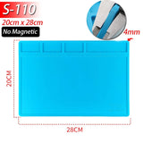 Soldering Station Mat Silicone Work Mat Heat Resistant 932°F Anti-Static Magnetic Mat for Electronic Phone Laptop Watch Repair