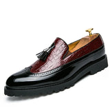 Men Loafers PU Splicing Tassel Decoration Low Heel Comfortable Classic Daily Business Men Shoes