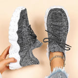 Women Comfortable Soft Sole Sneakers Breathable Knitting Flats Woman Lightweight Slip-on Loafers Non-Slip Running Sports Shoes