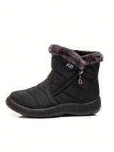 Women's Winter Snow Boots Faux Fur Lined Waterproof Ankle Booties Side Zipper Warm Outdoor Short Boots for Cold Weather