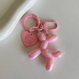 Cute Acrylic Cartoon Balloon Dog Keychains for Women Y2K Bag Pendant Couple Car Key Chains Jewelry Gift Decoration Accessories