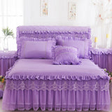 1 Piece Lace Bed Skirt +2pieces Pillowcases bedding set Princess Bedding Bedspreads sheet Bed For Girl bed Cover King/Queen size