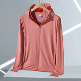 UPF45 UV Sun Protection Clothing Women's Zip Up thin Hoodie Long Sleeve Seatshirt Light Outdoor Fishing Running Hiking Jacket