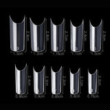 500 Pcs Curved C Fake Nail New Materials Top Quality Full Cover Nails Tips Transparent Gel Para Unha False Nails Beauty Products