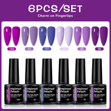 Color Block Series | Glossy Nails 0.24 oz Trendy Candy Foam Gel Semi-Permanent Nail Art Drip LED Nail Salon DIY Nail Art Gel Sea