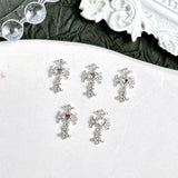 20PCS 3D Light Luxury Classic Cross Nail Charms Creative Exquisite Retro Alloy Cross Nail Art Decorations for DIY Cool Manicure