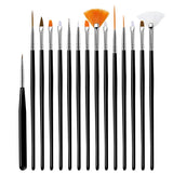5/20Pcs Nail Art Brush Design Tip Painting Drawing Carving Dotting Pen FlatFan Liner Acrylic Gel UV Polish Manicure Tools