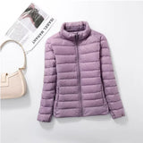 Light Down Coat Women Spring Jacket Fashion Short Ultra Lightweight Packable Puffer Coats Female Down Warm Slim Fit Parkas