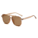 Hiking Classic Oversized Pilot Anti Light Glasses Women Vintage Double Bridge Big Oval Sun Shades Unisex Yellow Lens Eyewear