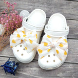 Cute Red Bow Shoe Charms for Crocs Designer DIY Bow-knot Wing Shoe Decorations High Quality Clogs Buckle Accessories New Fashion