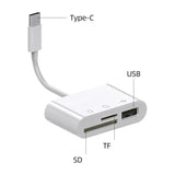 USB C SD Card Reader, USB C to Micro SD TF Memory Card Reader, 3-in-1 USB Camera Card Reader Adapter