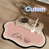  Custom Pet Feeding Mat Cute Shape Dog Diatom Mud Floor Mat Non-Slip Waterproof Home Decoration Dog Feeding Pad