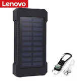 Lenovo 500000mAh Solar Power Bank Super Fast Charging Large Capacity Portable External Battery for iPhone Outdoor Emergency