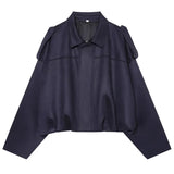 HXAO Suede Cropped Jacket Women's Bomber Jacket Oversized Batwing Sleeves Outerwears Lady Casual Loose Coat Street Style Jackets