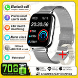 2026 Upgraded Smart Watch Heart Rate Blood Oxygen/Pressure Sleep Monitoring Bluetooth Call Voice Assistant Sport Mode Smartwatch