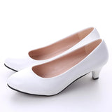 Shoes Ladies Pumps Medium Heel Nude Sexy High Heels Weeding Shoes Women Office Work White Pumps Party Shoes