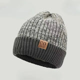 New Unisex Two-Tone Winter Hats for Men and Women - Stylish Fleece-Lined Knit Hats for Casual Winter Wear