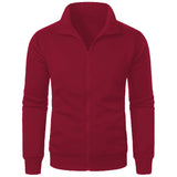Men's casual sports zipper stand up collar jacket, men's solid color top