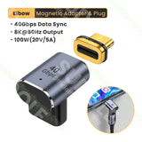 USB4.0 Thunderbolt3 Magnetic Adapter USB C To Type C 40Gbps 100W Fast Charging Magnet Converter Cable 8K@60Hz USB Type C Adapter